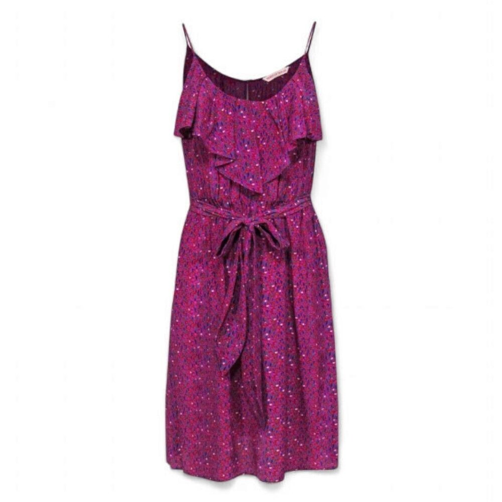 Rebecca Taylor Purple Printed Mini Dress M